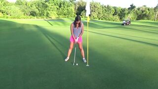 Alyssa Reece - Public Cum On Caribbean Golf Course