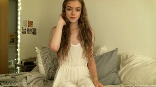 ManyVids Rose Castella Teasing and Fingering in White Dress premium porn video