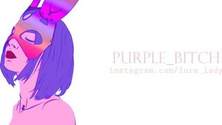 Purple Bitch - (Lure Lady) Pink Hair Rainbow Dildo