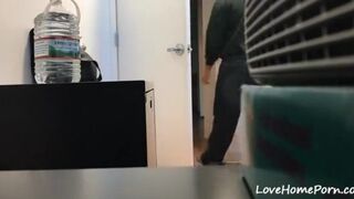 Employee swallowing my cock in the office.
