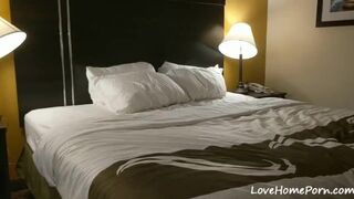 Amateur couple fucking in a room with dimmed lights