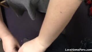 Amateur couple fucking in the changing room