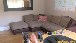Naughty petite Brit has hot sex on casting couch