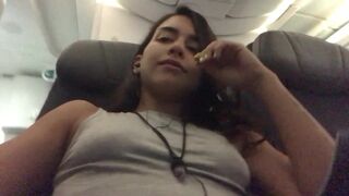 Insatiablebabe 8hr flight lets play in the airplane xxx video