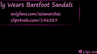 Asianarches lily wears barefoot sandals i know you love staring at my feet they re even cuter with