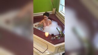 Avahomealone join mommy in the bathtub