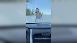 Tigerlillysuicide horny babe fuck herself on top of car xxx video