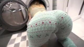 Step bro fucked step sister while she is inside of wash