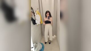 Insanity370 fitting room dildo fuck and cum