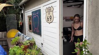 Skinny Blonde Khloe Kingsley's Sexy Ride on PornDudeCasting