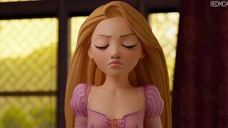 Hentai romance Disney princess Rapunzel swallow cum