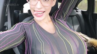 Penelopeblackdiamond - penelopeblackdiamond a sweet striptease in a car for you i show my huge naked