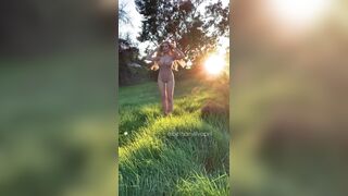 Bethanylilya - bethanylilya sheet bodysuit in the field photoshoot video