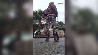 Aderesquin public flashing & little pussy play porn video