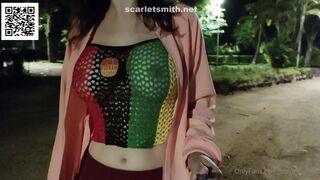 Scarlet smith transparency park flashingboobs tits boobs