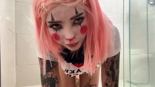 BabyFooji - Clown Girl Plays With Her Dildo In The Shower