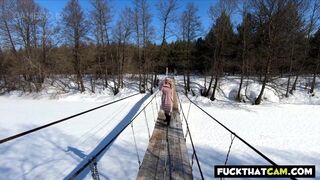 Miss4motivated - Russian Nude Girl in forest on bridge and with ships