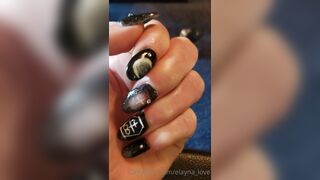 Elayna_love new nails so spooky and witchy and omg the little cat sitting on the moon _‍ xxx onlyfans porn videos