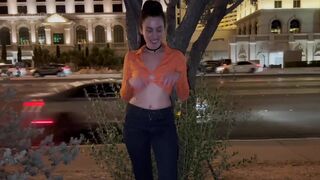 Nicole Niagara Masturbation on sidewalk at night